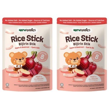 NATUFOODIES 萌寶熊米條 蘋果甜菜根 8個月以上寶寶  35g  2包
