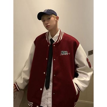 美式vintage棒球服男秋季潮牌寬松刺繡飛行員夾克青少年男裝外套