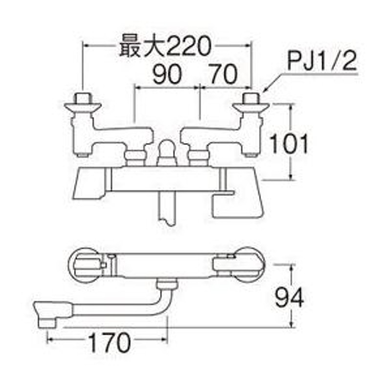 SANEI 浴室用 サーモシャワー混合栓 ホース長さ1.6m オールメッキ SK18520S9-13 - 1