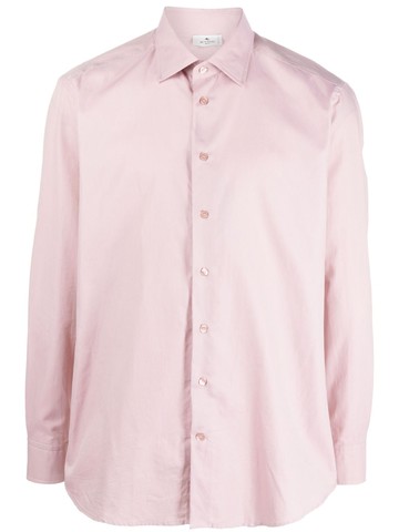 ETRO - long-sleeve cotton shirt - men - Cotton - 40 - Pink