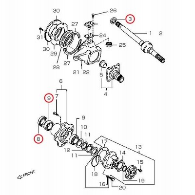 JA11 ジムニーフロントハブベアリングオイルシールセット 1台分