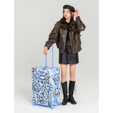 【玩秀】花卉系列拉桿箱萬向輪旅行箱20登機箱男密碼行李箱女
