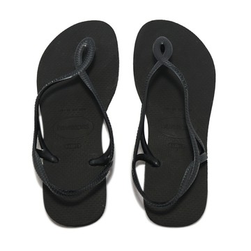 Havaianas 涼拖鞋 Luna 女鞋 黑 全黑 夾腳拖 人字拖 麻花 細帶 哈瓦仕 41296970090W