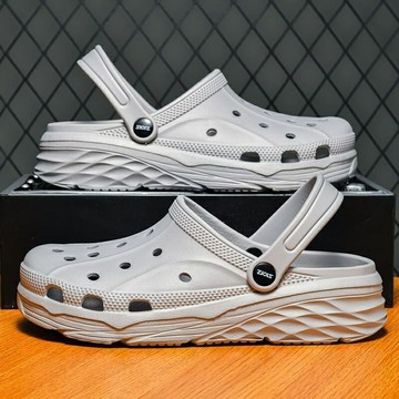 Max Admire洞洞鞋男夏季厚底印花韓版潮流防滑耐磨涼鞋外穿休閒沙灘包頭拖鞋