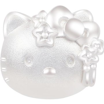 純銀幽靈hello Kitty轉運珠3D硬銀999足銀萬圣節系列KT貓卡通手鏈