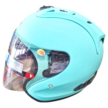 普通型露臉式機車防護頭盔  消光綠色  M