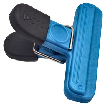 葉子小舖 10個 多色食物封口夾 ABS+TPR+不鏽鋼  藍色  1組