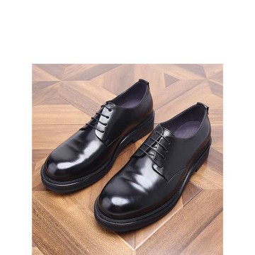 英倫辦公室婚鞋厚底圓頭復古做舊低幫鞋真皮手工褶皺休閑皮鞋男