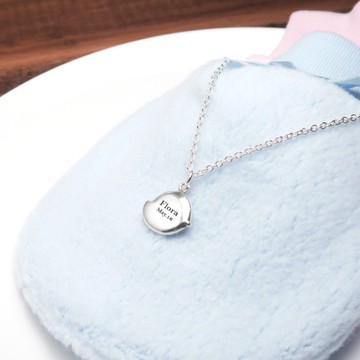 ART64 純銀 咕咕小雞 親子項鍊 (14+2吋) 925純銀項鍊 客製化 刻字訂製 兒童項鍊