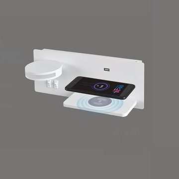 LED 10W 附開關可USB充電(附無線充電座)壁燈  F13-52-250-1