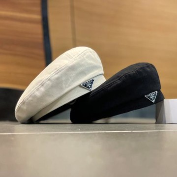 英倫時尚倒三角標貝雷帽子女春夏季潮流百搭復古畫家帽網紅蓓蕾帽