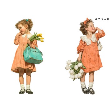 【4 月新品 1】08-121-0031 人物貼紙 春日復古