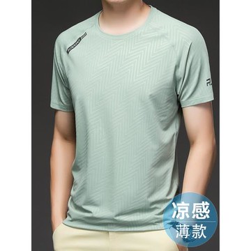 夏季速干短袖t恤男士運動彈力體恤男裝夏裝薄款潮流百搭休閑衣服