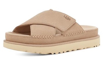 UGG GOLDENSTAR CROSS SLIDE DRIFTWOOD WOMEN