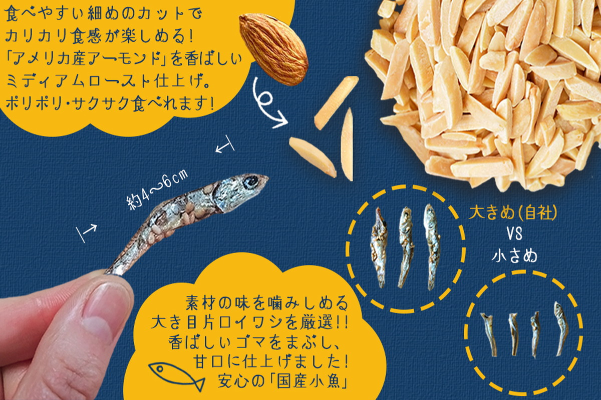 市場 アーモンド小魚 アーモンドフィッシュ アーモンド ナッツ 250g カルシウム 小魚 国産