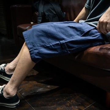 夏季純棉工裝短褲男寬松潮牌ins五分褲外穿直筒休閑5分中褲潮薄款