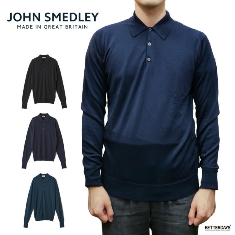 オンライン売れ筋 JOHN SMEDLEY ニットポロ ポロシャツ 長袖 30G S