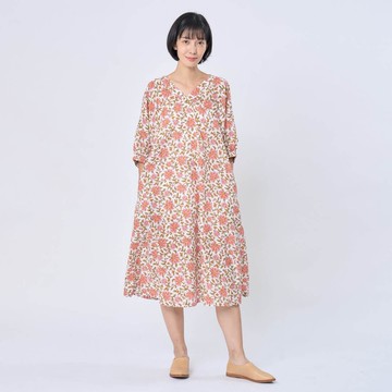 Fifi花卉印花度假長洋裝/粉花草印花