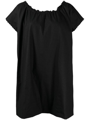 We11done - ruched mini dress - women - Cotton/Polyurethane/Polyester/Linen/Flax - L - Black