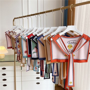 裙子搭肩小披肩打結印花冰絲房圍巾女春夏外搭空調護頸小斗篷