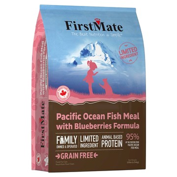 FirstMate 第一饗宴 全貓配方 無穀低敏乾飼料 單一肉類蛋白 加拿大製造  海魚藍莓  4.54kg  1袋