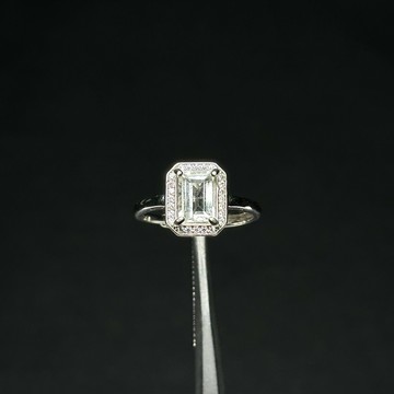 海水藍寶戒指 | 海水藍寶 淡藍色 溝通 喉輪 寶石戒指 925純銀 活圍 S23AU13-12