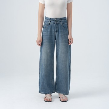 QUEENSHOP_S 女裝 低腰雙褲頭設計牛仔長褲S/M/L 現+預 【04011879】