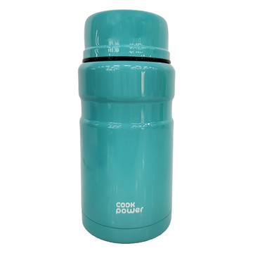 cook power 鍋寶 超真空陶瓷燜燒罐  800ml  7cm大廣口設計，附贈疊湯匙  304不鏽鋼  綠色  1個