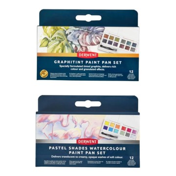 德爾文DERWENT 色塊旅行盒(12色)-石墨/粉彩