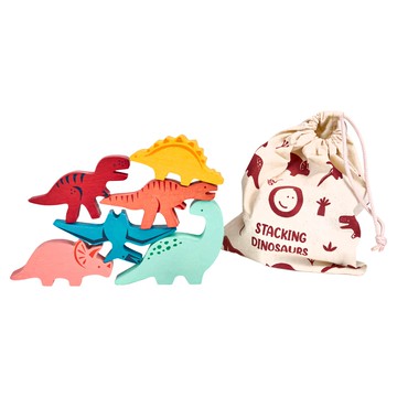 mentari 恐龍疊疊樂積木玩具組 18個月以上適用 培養解決問題能力和手部精細運動技能  多色  1組