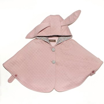 PIPPY可愛粉紅兔造型連帽斗篷  粉