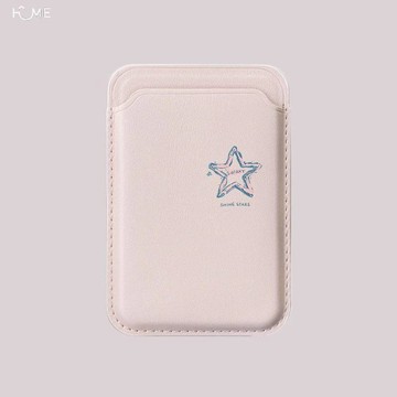 全機型通用｜手機磁吸卡包｜星星月亮適用MAGsafe磁吸卡套蘋果手機殼皮革門禁卡包便捷