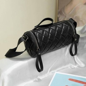 MoonDy 小香風包包 軟皮包包 女生禮物 皮革包包 圓筒包 菱格包包 造型包包 側背包