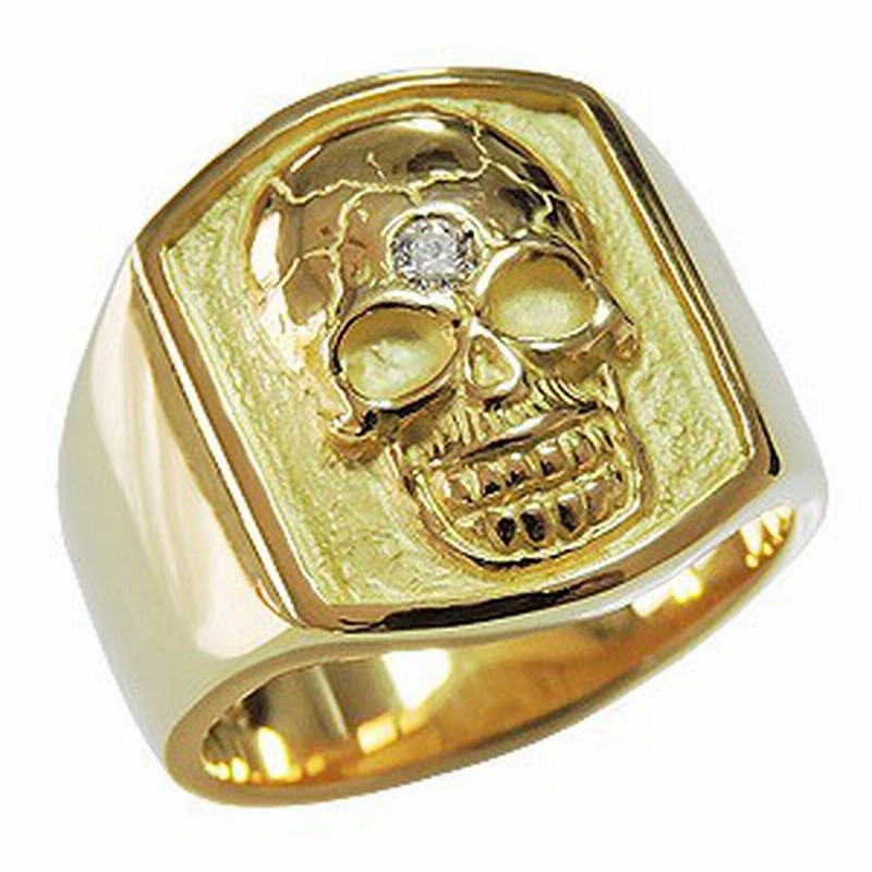 メンズリング スカルリング ダイヤモンド 一粒ダイヤ 印台リング スカル 指輪 リング メンズ 男性用 ゴールド K18 指輪 おしゃれ 通販 Lineポイント最大1 0 Get Lineショッピング