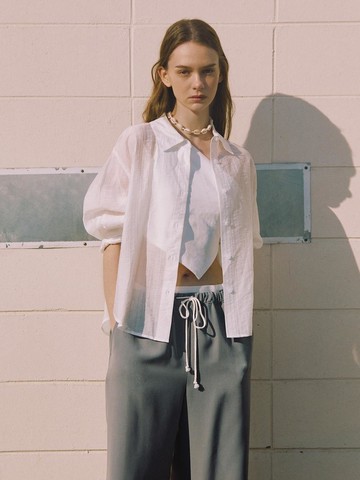 See-through loose-fit shirt (JWBLPE0200)
