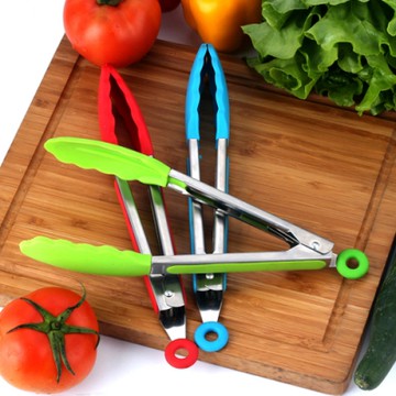 《全新品 出清特賣》 EZlife 氣炸鍋可用不鏽鋼矽膠食品夾 (顏色隨機) (快)