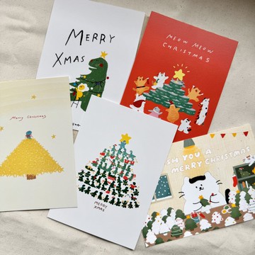 聖誕卡片 / 恐龍 / 貓-五款