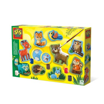 SES DIY創意石膏彩繪 森林動物 Set  1盒