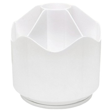 AHOYE 360度旋轉筆筒/文具收納盒/桌面收納/筆筒收納/刷具收納  1個  白色