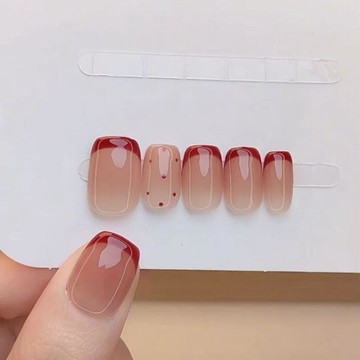 Yuki Nail純手工新款穿戴短款顯白美甲高階法式可拆卸指甲ins風貼片-可拆卸
