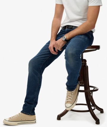 Superdry Men's Organic Cotton Vintage Slim Straight Jeans Dark Blue Size: 32/34