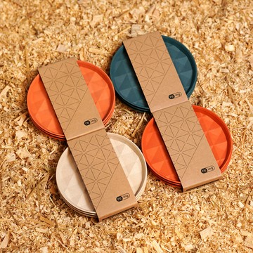 re-ing 菱格盤 3入組 圓盤 - 青碧色