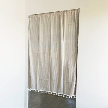 Hoom禾韓生活 日系棉麻門簾 100%全棉  85 x 100cm  奶茶可可