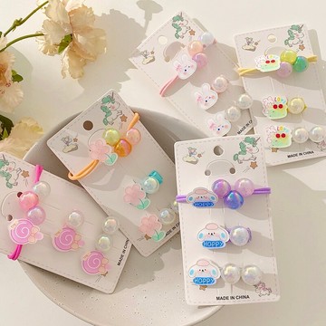 兒童發飾3件套可愛扎頭發皮筋女孩卡通超萌發繩女童寶寶頭繩