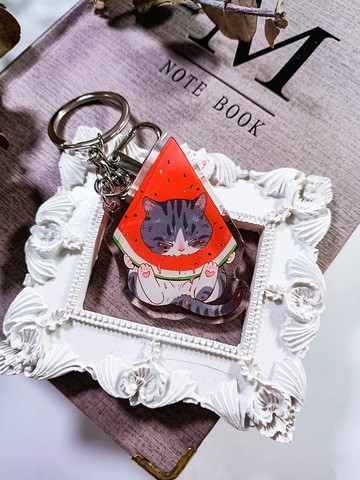 ME145_西貓A_Watermelon Cat A /晶透吊飾
