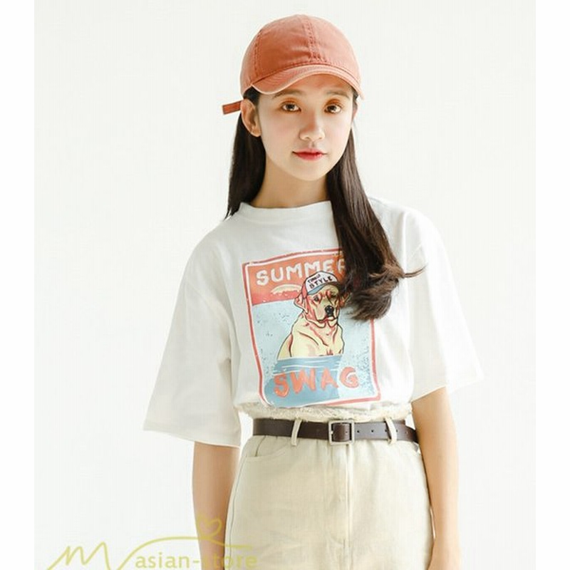 Tシャツ Tシャツ ゆったり ワイドtシャツ カットソー 日常感 おしゃれ フリーサイズ 韓国風 プリント カジュアル 5分袖 きれいめ 可愛い トップス 女性着 夏服 通販 Lineポイント最大0 5 Get Lineショッピング