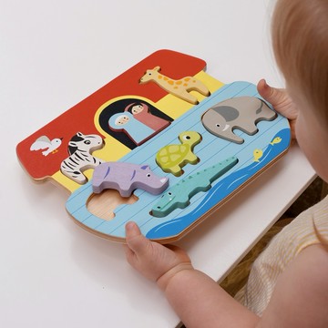 【美國 Mentari】諾亞方舟益智組(木製教具/拼圖/蒙特梭利)