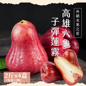 【初品果】高雄六龜子彈蓮霧禮盒2斤12粒x4盒 _D+7出貨陸續出貨