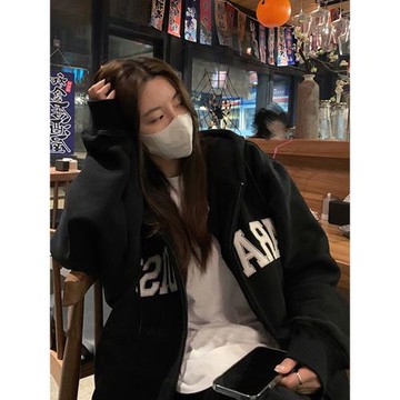 oversize休閑百搭衛衣外套女2025年早春秋冬季新款加厚韓系棒球服