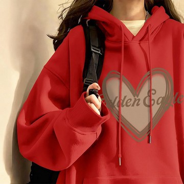 愛依依 衛衣 連帽上衣 長袖T卹 厚宿風 保暖 中大尺碼 M-4XL新款連帽衛衣洋氣高初中生早秋上衣-12801.